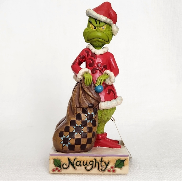 Jim Shore Two Sided Grinch with Sack Naughty & Nice Christmas Figurine 6008891 - Picture 1 of 7